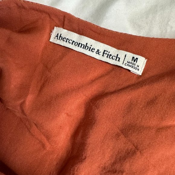 Abercrombie & Fitch Orange Flutter Sleeve Crop Top Women's Medium - Picture 5 of 5